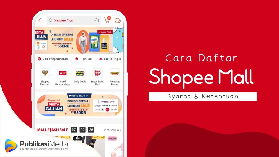 cara daftar shopee mall